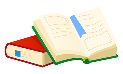 School textbooks - modern flat design style objects