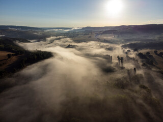 Fog in a valley in the Belgian Ardennes