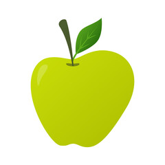 Green apple - modern flat design single isolated object