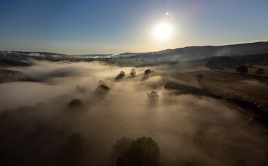 Fog in a valley in the Belgian Ardennes