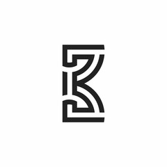 simple B and K initials logo