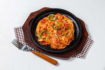 ナポリタン　 spaghetti and tomato ketchup 