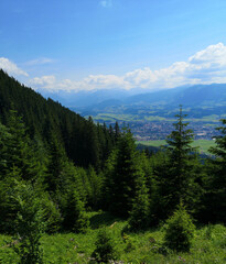 landscape with mountains in the summer