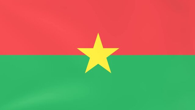 風にはためく国旗の3DCG動画、ブルキナファソ