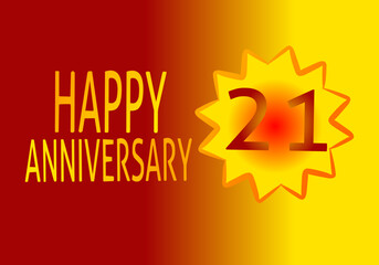 21 year happy anniversary banner background