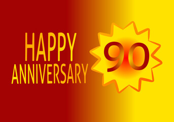 90 year happy anniversary banner background