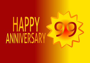 99 year happy anniversary banner background