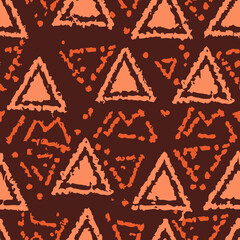 Seamless abstract vector pattern with grunge triangle elements