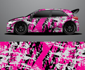 Rally car decal graphic wrap vector, abstract background