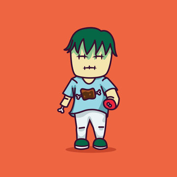 Human Kid without hands halloween vector design