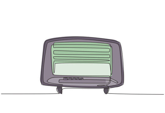 recommend clip art: Single continuous line drawing of retro old fashioned analog radio. Classic vintage broadcaster technology concept. Trendy music player one graphic line draw design vector illustration