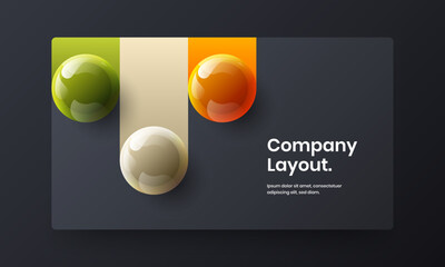 Bright 3D balls corporate identity template. Modern catalog cover vector design illustration.