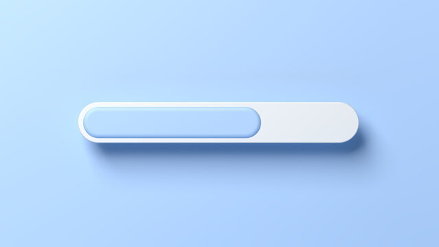 Progress bar on blue background. Loading. 3d illustration.