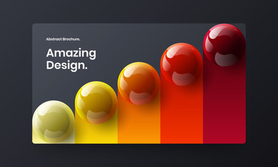 Obraz na płótnie Canvas Simple pamphlet vector design layout. Unique realistic balls corporate cover illustration.