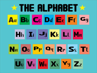 set of colorful alphabet