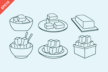 delicious tofu design vector flat icon isolated illustration