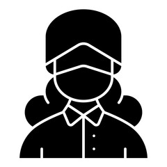 old woman solid icon