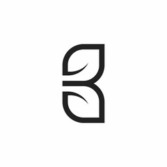 Fototapeta premium B logo with leaves