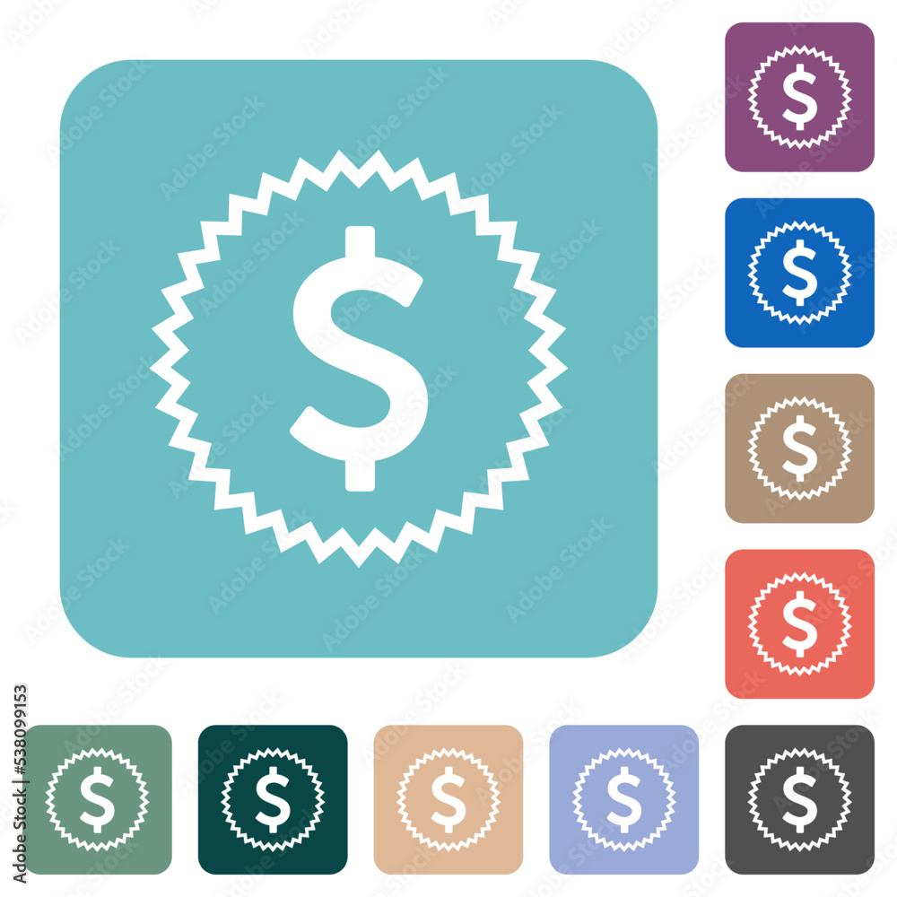 Poster american dollar sticker alternate rounded square flat icons