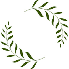 laurel wreath illustration isolated on png or transparent background