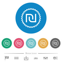 Israeli New Shekel sticker alternate flat round icons