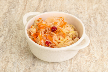 Fermented cabbage - sauerkraut in the bowl