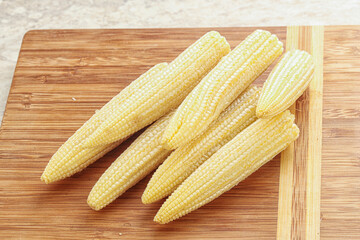 Raw natural organic baby corn