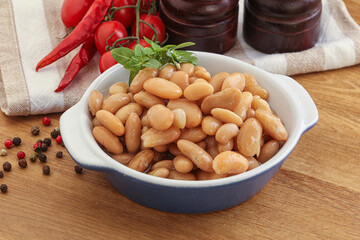 Whinte canned kidney beans in the bowl