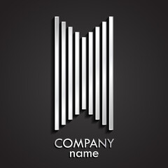 3d silver linear company logo