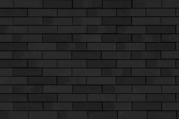 Vintage black brick wall. Construction pattern background.