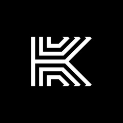 simple K initials logo