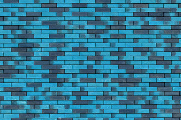 Vintage blue brick wall. Construction pattern background.