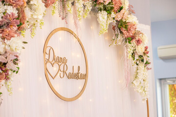 dekoracja imiona ślub wesele