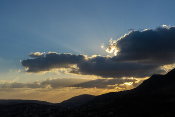 sunset in the mountains