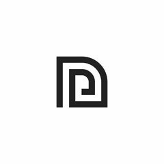 simple P and D initials logo