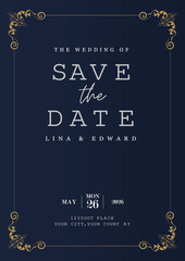 Wedding Invitation Vintage Design, Save The Date Design