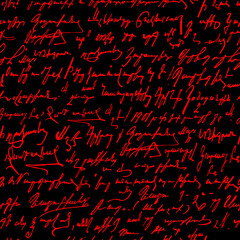 Hand written inscriptions. Scribbles. Seamless vector pattern. 