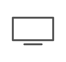 Monitor icon outline and linear vector.