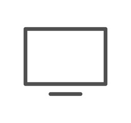 Monitor icon outline and linear vector.