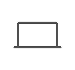 Monitor icon outline and linear vector.