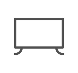 Monitor icon outline and linear vector.