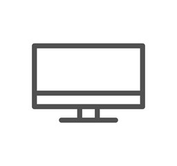 Monitor icon outline and linear vector.
