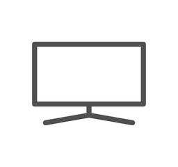 Monitor icon outline and linear vector.