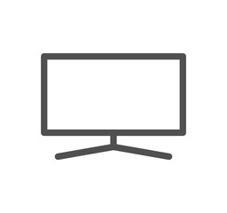 Monitor icon outline and linear vector.