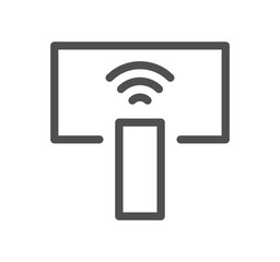 Monitor icon outline and linear vector.