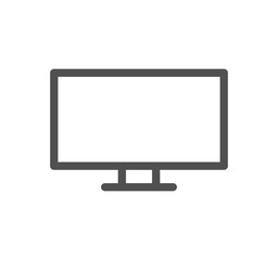 Monitor icon outline and linear vector.
