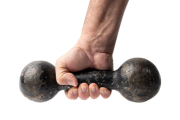 Old Dumbbell in a Hand