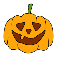 Halloween pumpkin. Vector illustration. Cartoon