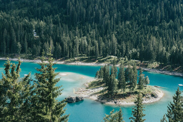 blue lake in the mountains
