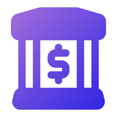 bank icon flat gradient style